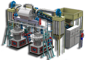 木屑顆粒機時產(chǎn)2-6噸生產(chǎn)線
